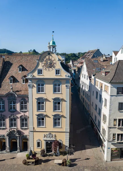 Schaffhausen Zwitserland Juni 2019 Het Plein Fronwagplatz Van Het Oude — Stockfoto