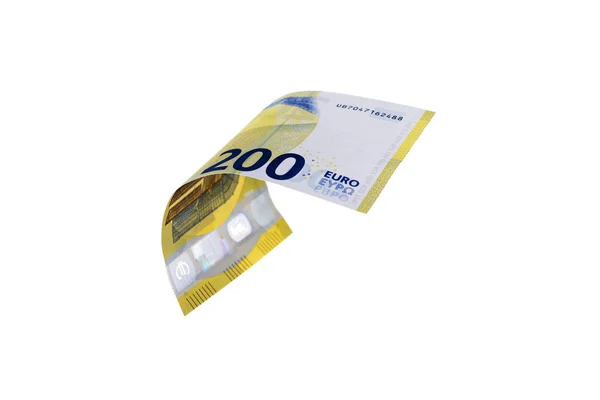 Flying Euro Money Note Witte Achtergrond — Stockfoto