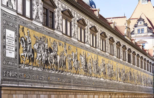 Furstenzug Mural Gigante Decora Mosaico Parede Exterior Stallhof Stables Courtyard — Fotografia de Stock