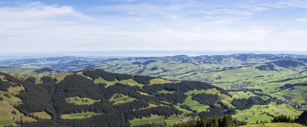 Rundblick Auf Das Appenzellerland Ein Überblick Aus Der Hochalpenregion Ebenalp — Stockfoto