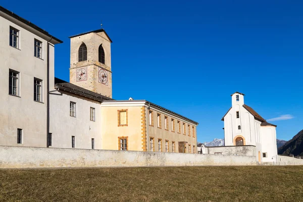 John Benedictine Manastırı Mustair 1200 Yıllık Inşaat Geçmişi Var Sviçre — Stok fotoğraf