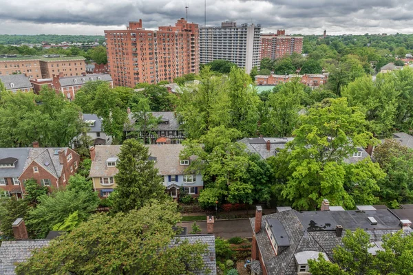 Живописный Вид Воздуха Район John Hopkins Homewood Балтиморе Штате Мэриленд — стоковое фото