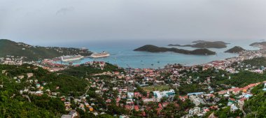 A scenic panoramic view of St Thomas in the US Virgin Islands. clipart