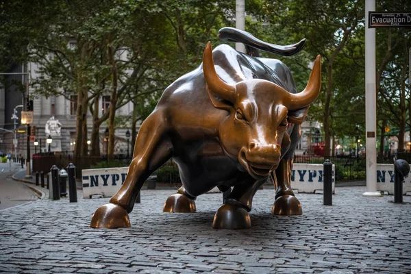 New York September Famous Bull Wall Early Morning September 2018 — Stock Photo, Image