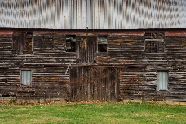 An abandoned old barn is historic Smithville Village in Burlington County New Jersey.