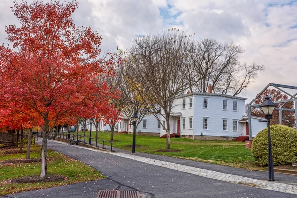 Смитвилл Нью Джерси Ноября Живописный Осенний Вид Исторические Дома Вдоль — стоковое фото
