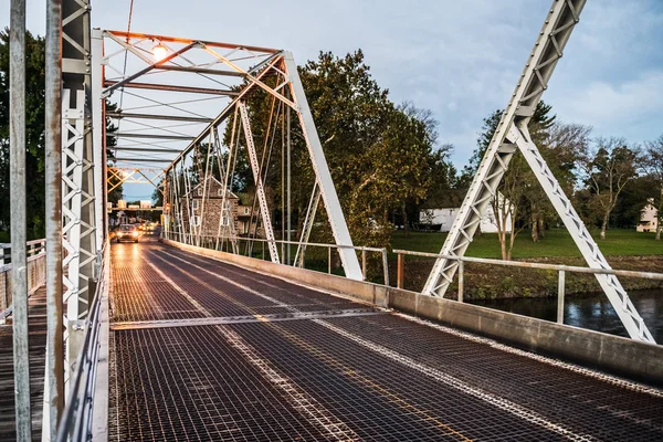 Tidlig Morgen Udsigt Washington Crossing Bridge Mellem New Jersey Pennsylvania - Stock-foto