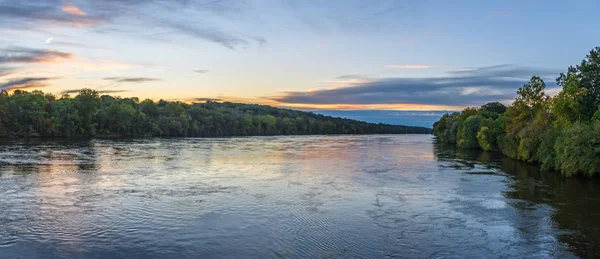 Uma Vista Panorâmica Manhã Cedo Rio Delaware Perto Washington Crossing — Fotografia de Stock