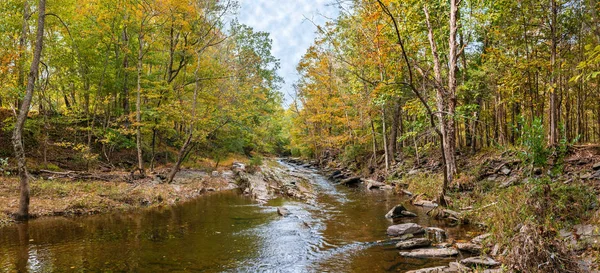Hösten Panoramautsikt Över Tohickon Creek Bucks County Pennsylvania — Stockfoto