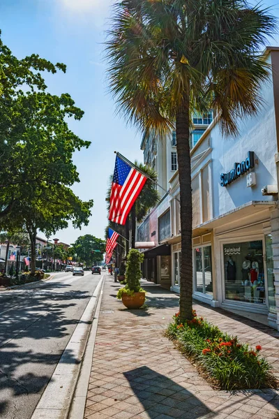 Fort Lauderdale Floryda Lipca Ulica Widok Budynków Sklepów Wzdłuż Głównego — Zdjęcie stockowe