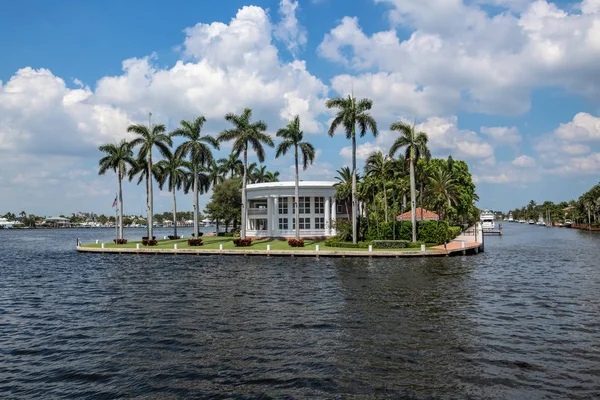 Fort Lauderdale Florida Juli Eine Insel Villa Umgeben Von Den — Stockfoto