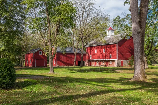 Erwinna Pennsylvania Октября Scenic View Tinicum Park Historic Barn Seen — стоковое фото