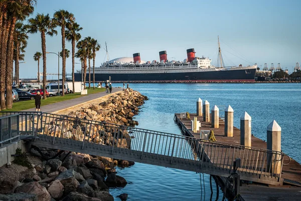 Queen Mary Лонг Біч Гавані Каліфорнії — стокове фото