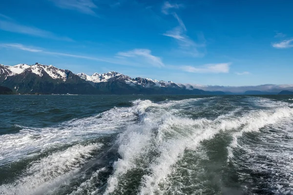 Boat Wake Alaska — Stock Photo, Image