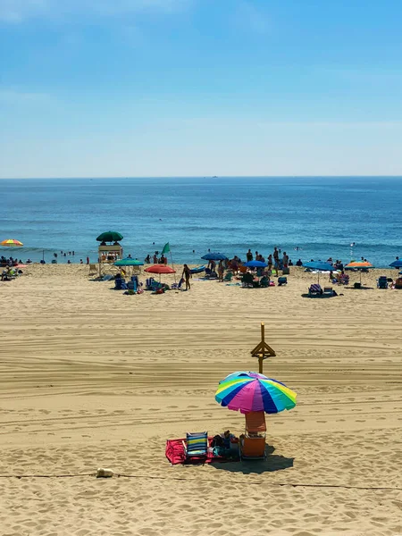 Het Strand Long Branch Langs Jersey Kust Een Warme Zomerdag — Stockfoto