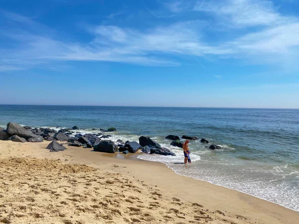 Long Branch New Jersey Luglio Una Tranquilla Giornata Spiaggia Luglio — Foto Stock