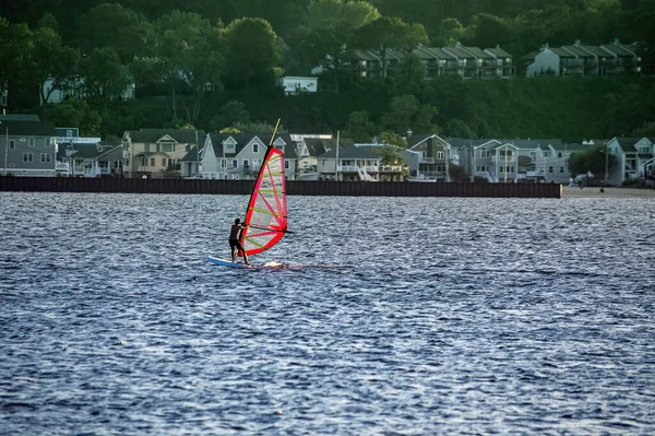Kitesurf Sandy Hook Bay Largo Costa Jersey —  Fotos de Stock