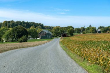 Glen Rock, York County Pennsylvania 'da sonbaharın başlarında manzaralı bir manzara..