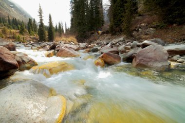 Güzel dağ manzarası. Suusamyr Vadisi, Kırgızistan. Yüksek kalite fotoğraf