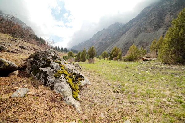 Bela Paisagem Montanhosa Suusamyr Valley Quirguistão Foto Alta Qualidade — Fotografia de Stock