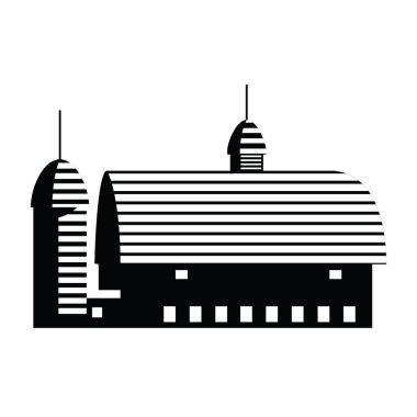 Bir ahır ve silonun vektör çizimi