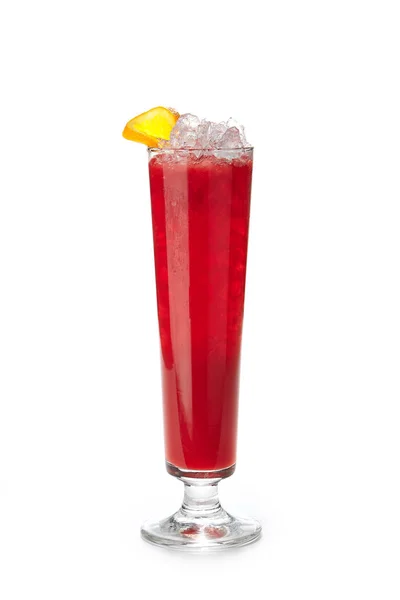 Refreshing Non Alcohol Lemonade Watermelon Berries Ice Long Restaurant Glass — Stock Photo, Image