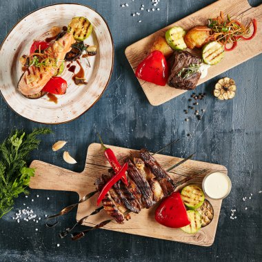 Izgara Balık, Et ve Vege ile Restoran Barbekü Menü Seti