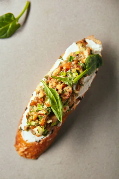 Italian eel bruschetta — Stock Photo, Image