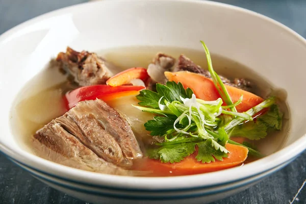 Sturdy Shurpa, Chorba or Shorba Soup with Mutton — Stock Photo, Image