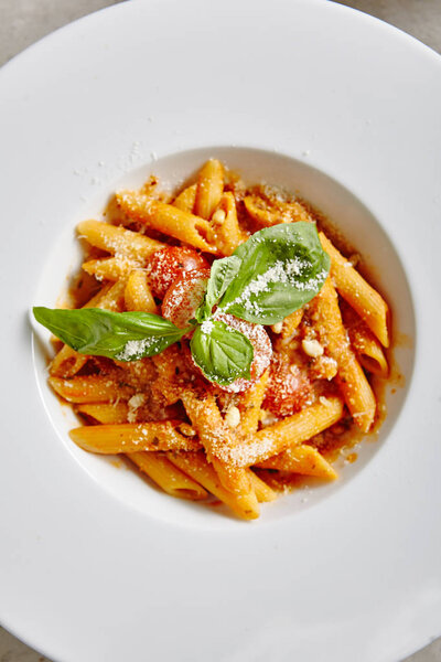 Tomato Penne Pasta Al Dente with Tomato Sauce