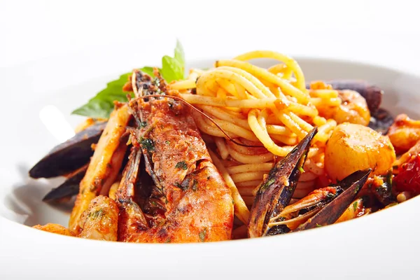 Italian Pasta with Seafood — Stock Photo, Image