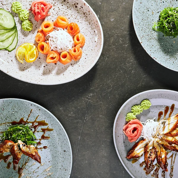 Conjunto de bocadillos de mariscos japoneses — Foto de Stock