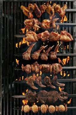 Ishish Kebaplar veya Barbekü Shashlik Koleksiyonu Set Fire Char