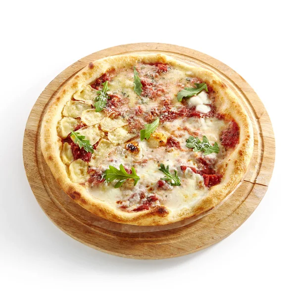 Pizza Four Cheeses or Ai Quattro Formaggi Pizza — Stock Photo, Image