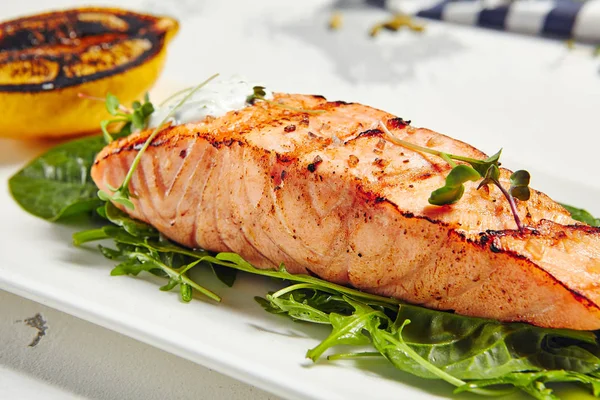 Salmon Grill Steak — Stock Photo, Image