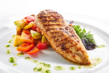 Fırında Sebze Garant Gariztlü Tavuk Fileto Makro Shot