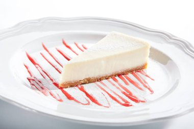 Beyaz Tabak Close Up Klasik New York Cheesecake