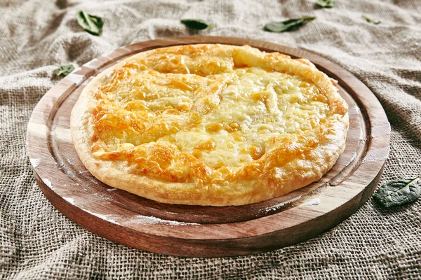 Megrelian Khachapuri Made From a Delicious Tender Dough with Mel — Fotografie, imagine de stoc