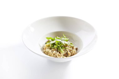 Risotto boletus orman mantar yakın çekim ile