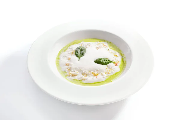 녹색 완두콩 크림 수프 — 스톡 사진