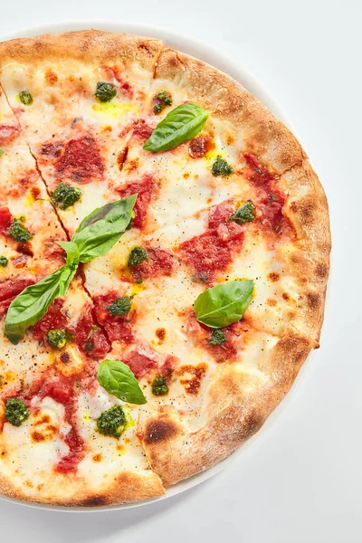 Margherita pizza closeup