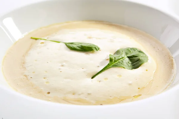 Cream soup with boletus forest mushrooms — Stock Photo, Image