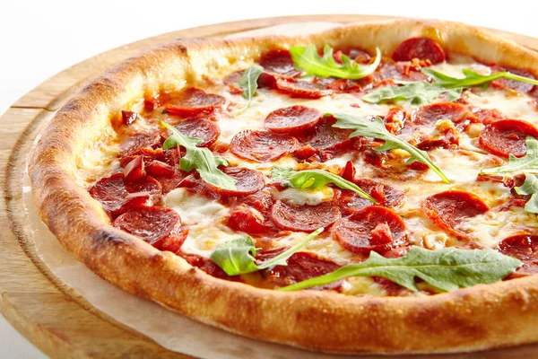 Pepperoni or Diabola Pizza with Salami — Stock Photo, Image