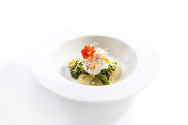 Ispanak ve armut üst görünümü ile Kırmızı kral yengeç