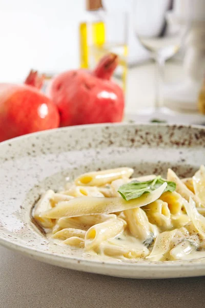 Penne rigate 4 cheeses — Stock Photo, Image