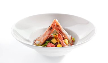 Karides li salata üst görünümü