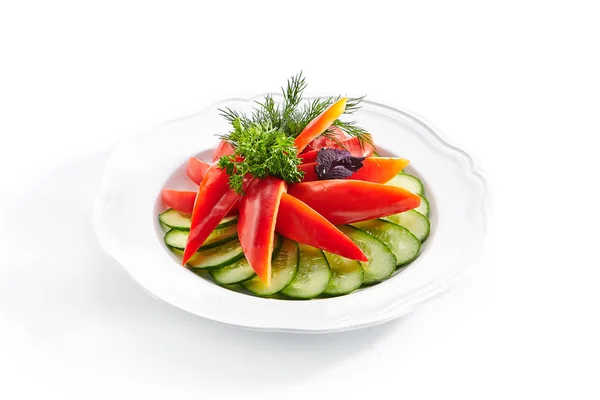 Assorted Fresh Vegetables with Sweet Bell Peppers and Greens — Stock Photo, Image