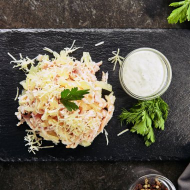 Hawaii Füme Tavuk Closeup ile Et Fileto Salatası