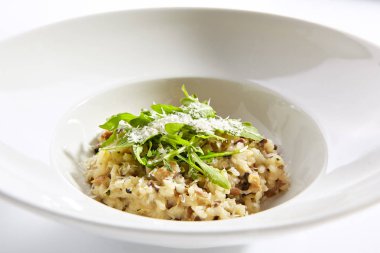 Risotto boletus orman mantar yakın çekim ile