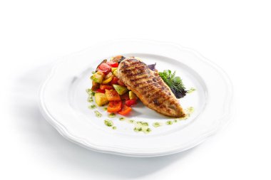 Fırında Sebze Garant Gariztlü Tavuk Fileto Makro Shot